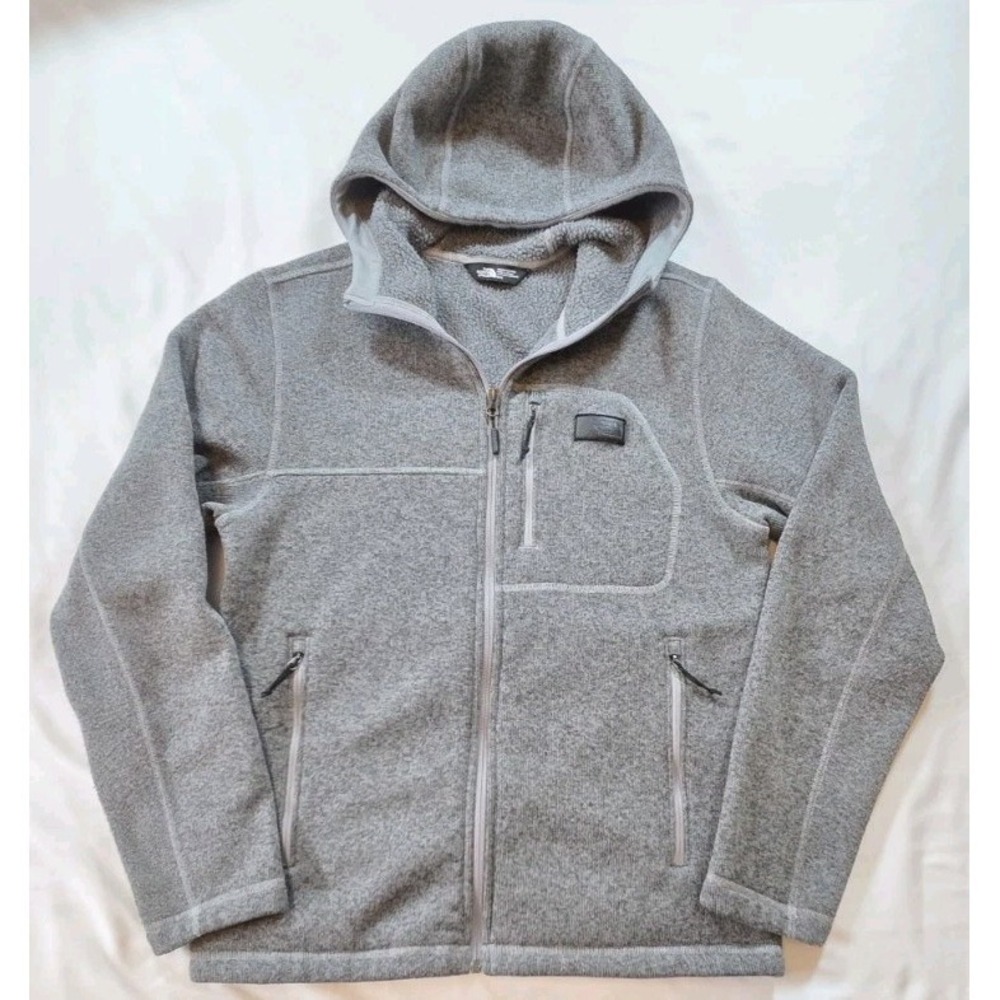 THE NORTH FACE Gordon Lyons Full Zip Sweater Hoody Jacket Men's Med Heather Gray